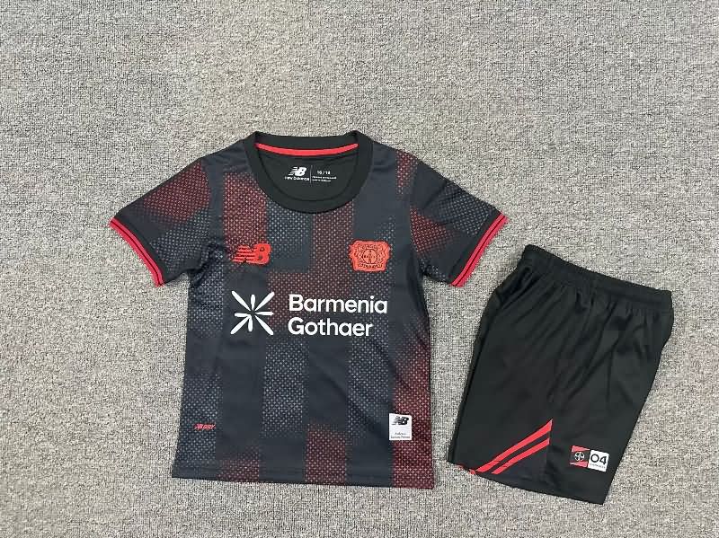 25/26 Leverkusen Home Kids Soccer Jersey And Shorts