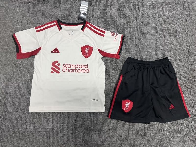 25/26 Liverpool Away Kids Soccer Jersey And Shorts