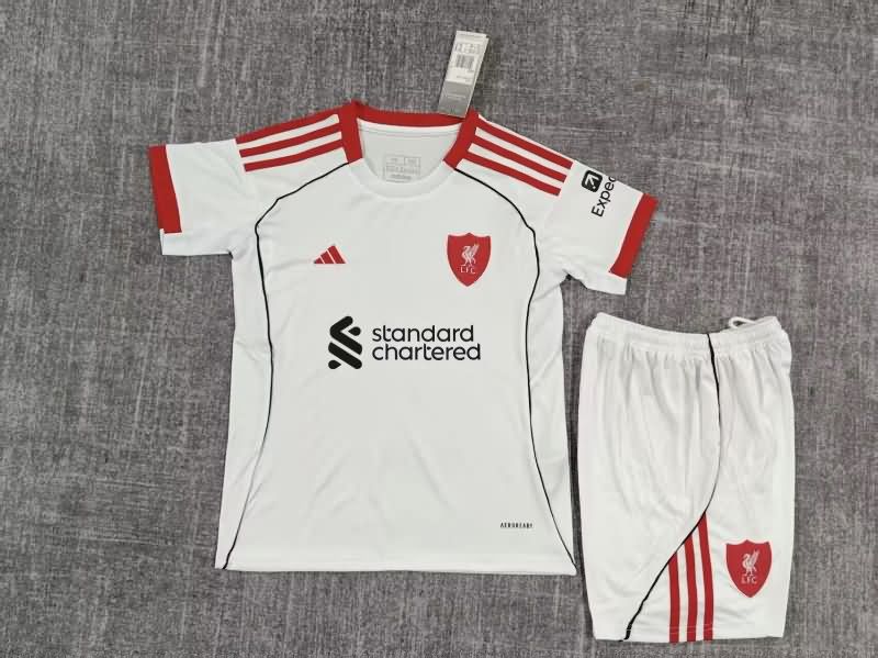 25/26 Liverpool Away Kids Soccer Jersey And Shorts Leaked