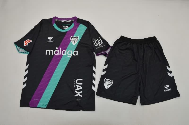 25/26 Malaga Away Kids Soccer Jersey And Shorts