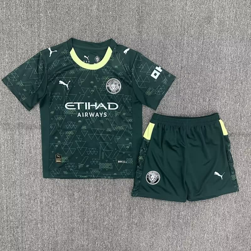 25/26 Manchester City Fourth Kids Soccer Jersey And Shorts