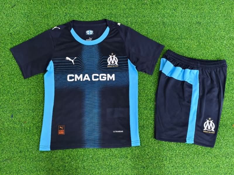 25/26 Marseilles Away Kids Soccer Jersey And Shorts (Player)