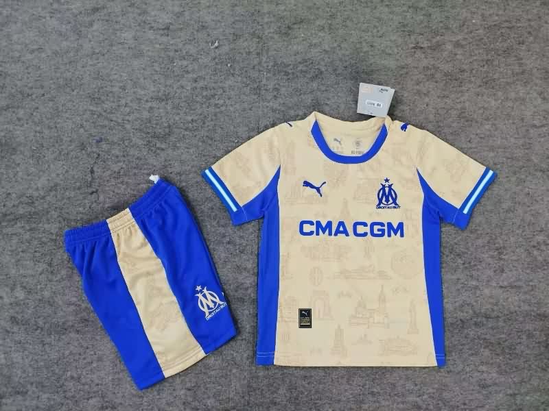 25/26 Marseilles Fourth Kids Soccer Jersey And Shorts