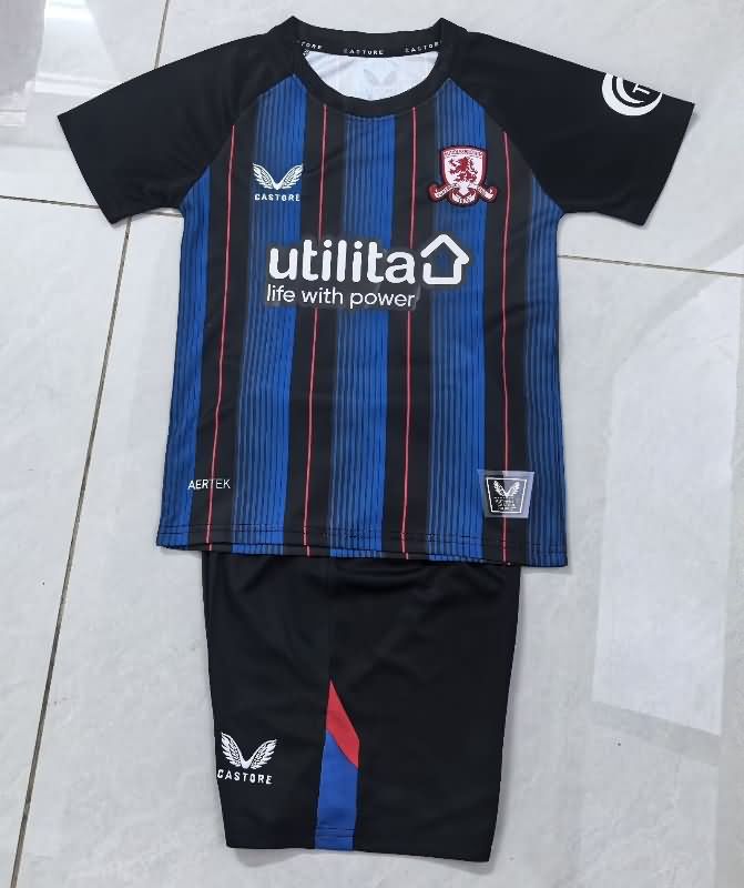 25/26 Middlesbrough Away Kids Soccer Jersey And Shorts