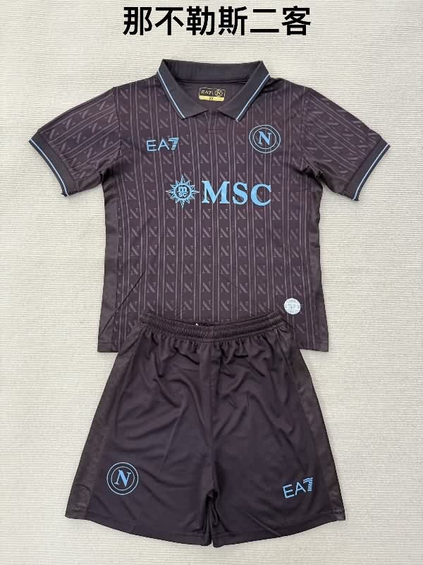 25/26 Napoli Third Kids Soccer Jersey And Shorts