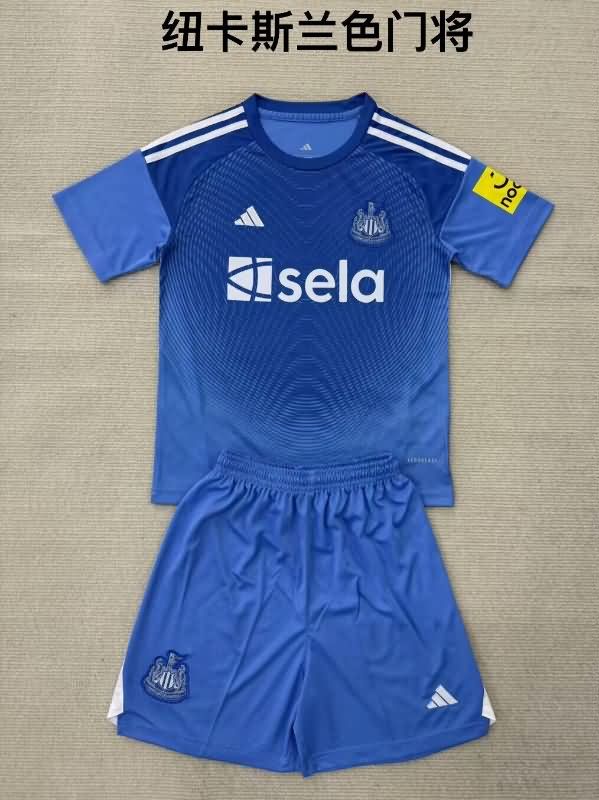25/26 Newcastle United Goalkeeper Blue Kids Soccer Jersey And Shorts