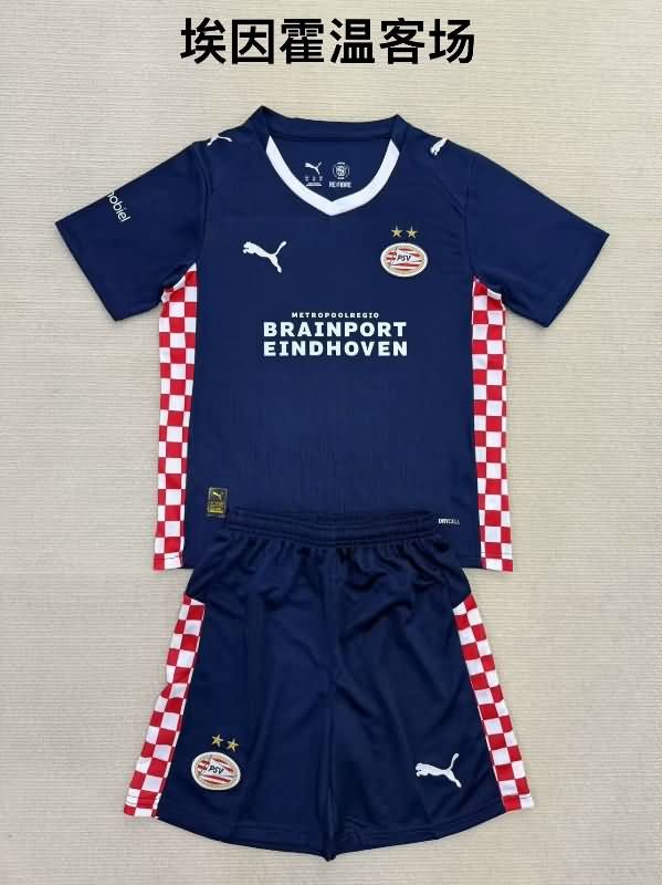 25/26 PSV Eindhoven Away Kids Soccer Jersey And Shorts
