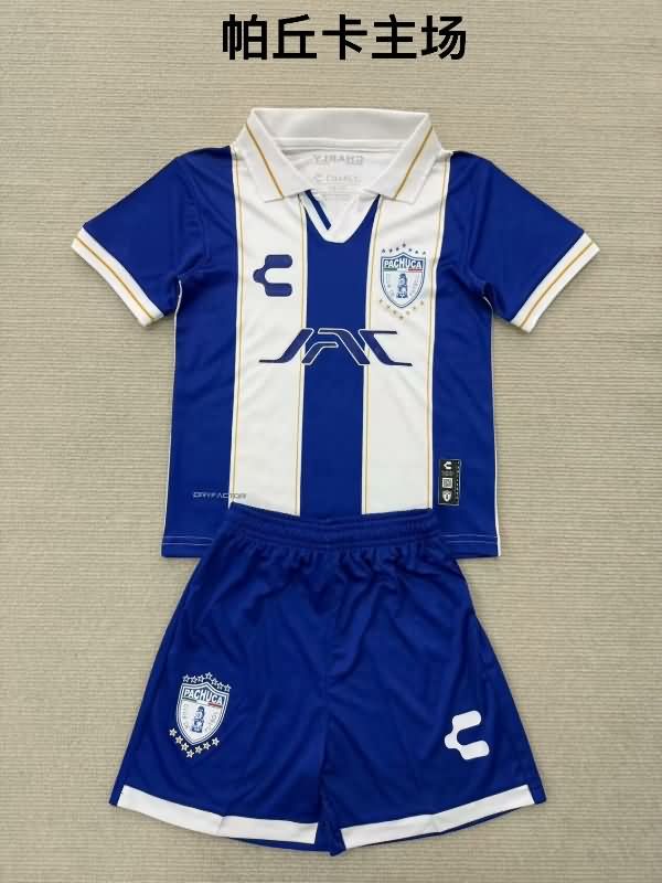 25/26 Pachuca Home Kids Soccer Jersey And Shorts