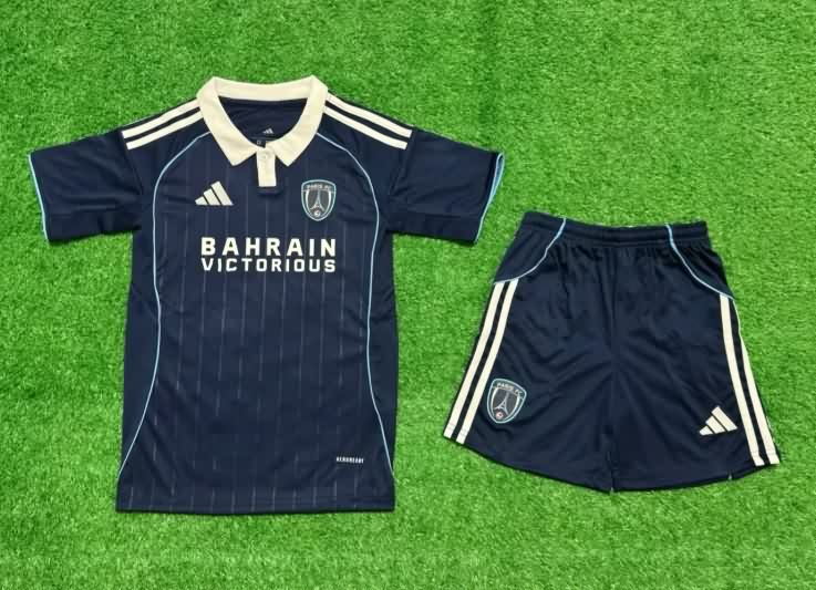 25/26 Paris FC Home Kids Soccer Jersey And Shorts