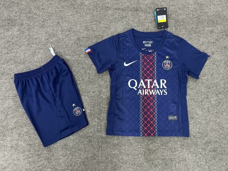 25/26 Paris St Germain Home Kids Soccer Jersey And Shorts With Star