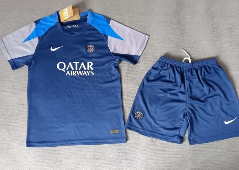 25/26 Paris St Germain Training Kids Soccer Jersey And Shorts 04