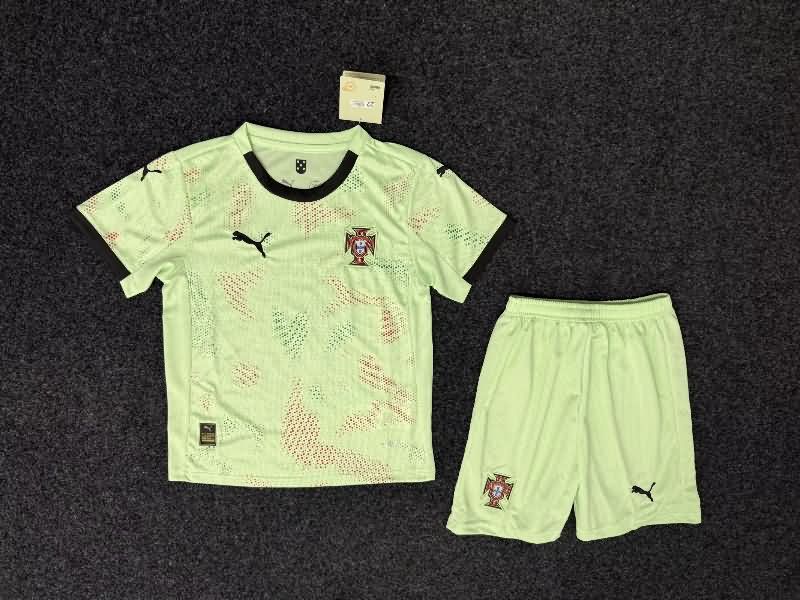 2025 Portugal Female EURO Away Kids Soccer Jersey And Shorts