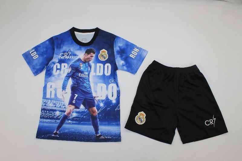 2025 Portugal RONALDO Special Kids Soccer Jersey And Shorts 03