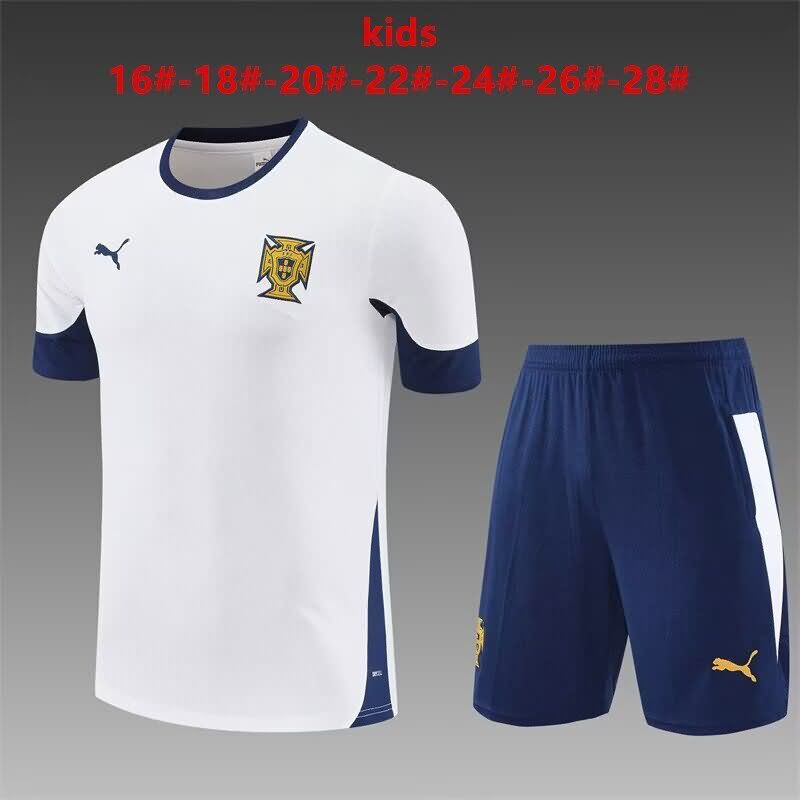 2025 Portugal Training Kids Soccer Jersey And Shorts 02