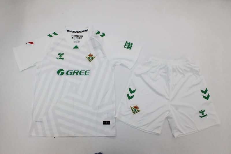 25/26 Real Betis Goalkeeper White Kids Soccer Jersey And Shorts