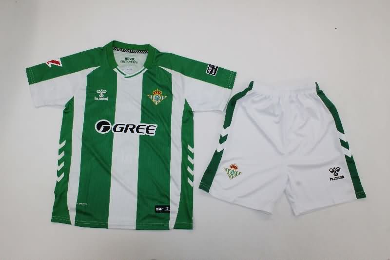 25/26 Real Betis Home Kids Soccer Jersey And Shorts