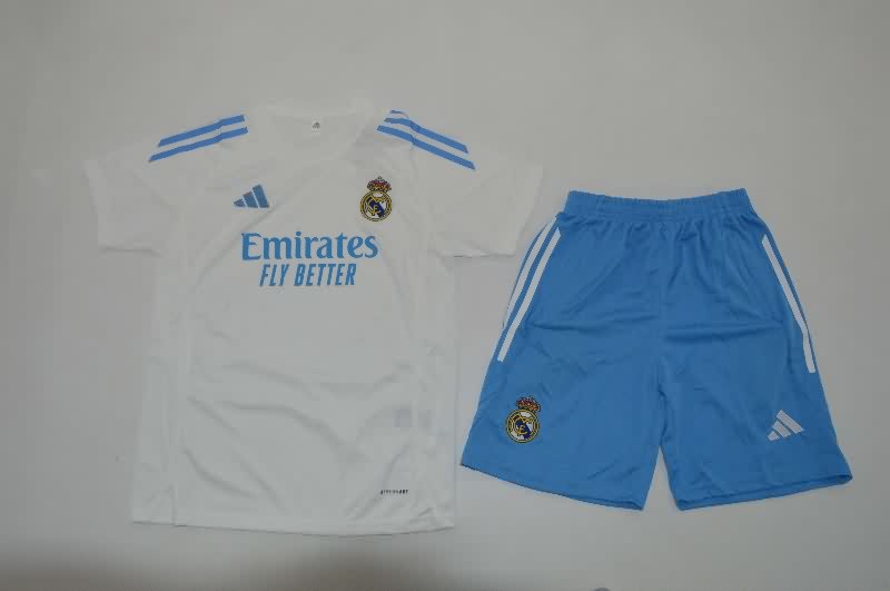 25/26 Real Madrid Training Kids Soccer Jersey And Shorts