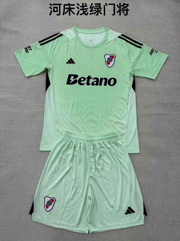 25/26 River Plate Goalkeeper Green Kids Soccer Jersey And Shorts