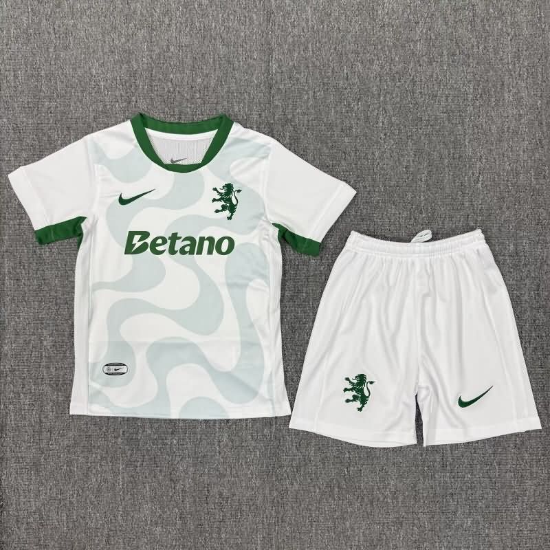 25/26 Sporting Lisbon Away Kids Soccer Jersey And Shorts