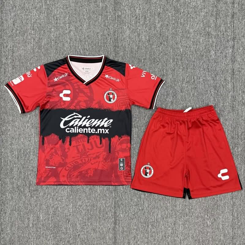 25/26 Tijuana Home Kids Soccer Jersey And Shorts