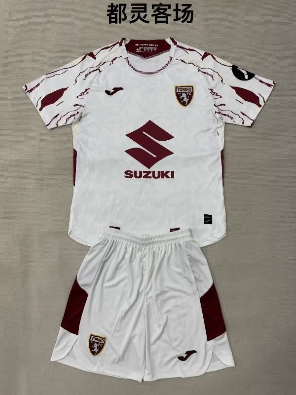 25/26 Torino Away Kids Soccer Jersey And Shorts