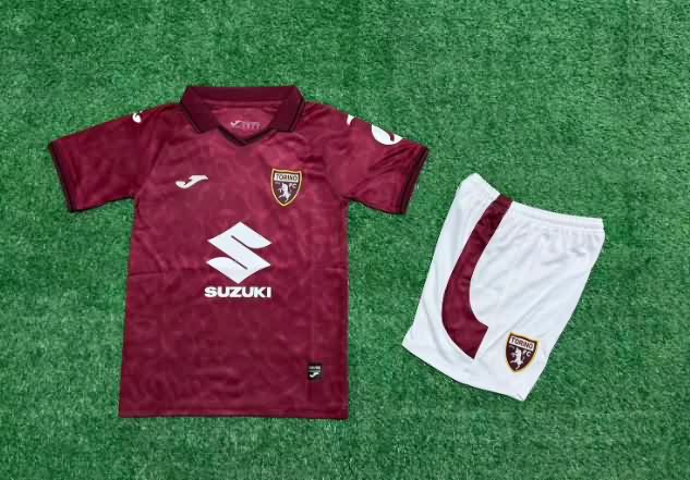 25/26 Torino Home Kids Soccer Jersey And Shorts