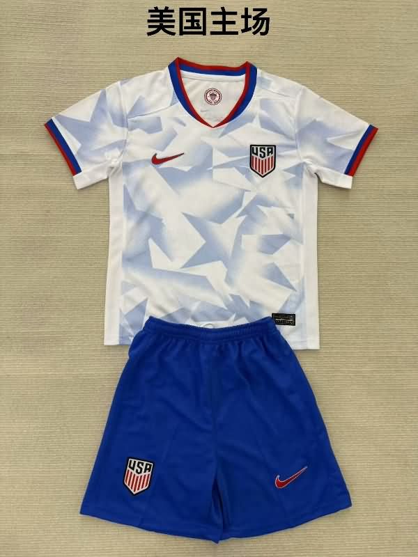 2025 USA Home Kids Soccer Jersey And Shorts