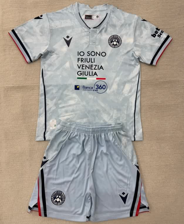 25/26 Udinese Away Kids Soccer Jersey And Shorts