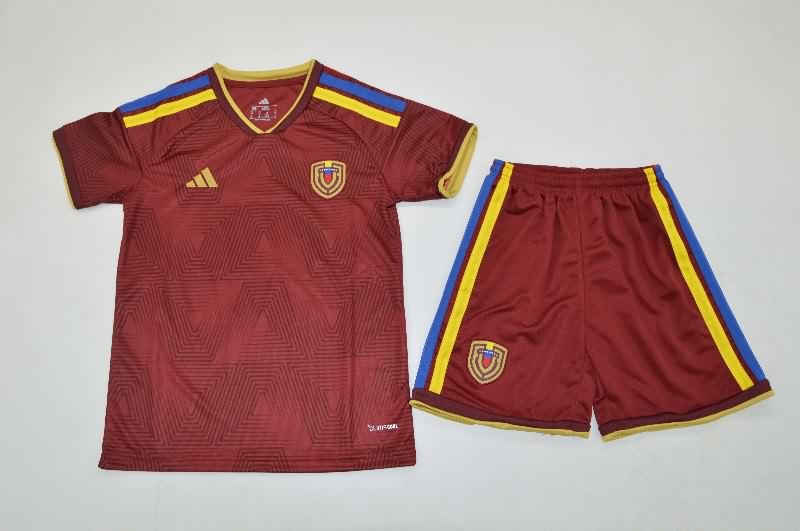 2026 Venezuela Home Kids Soccer Jersey And Shorts