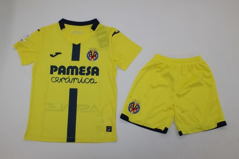 25/26 Villarreal Home Kids Soccer Jersey And Shorts