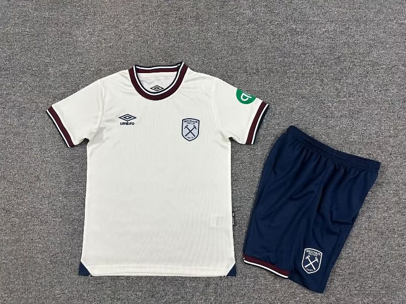 25/26 West Ham Away Kids Soccer Jersey And Shorts