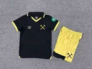 25/26 West Ham Third Kids Soccer Jersey And Shorts