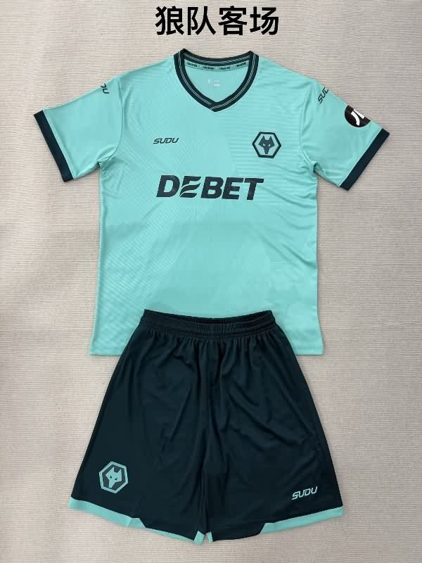25/26 Wolves Away Kids Soccer Jersey And Shorts