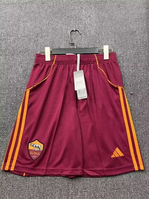 Thailand Quality(AAA) 25/26 AS Roma Home Soccer Shorts