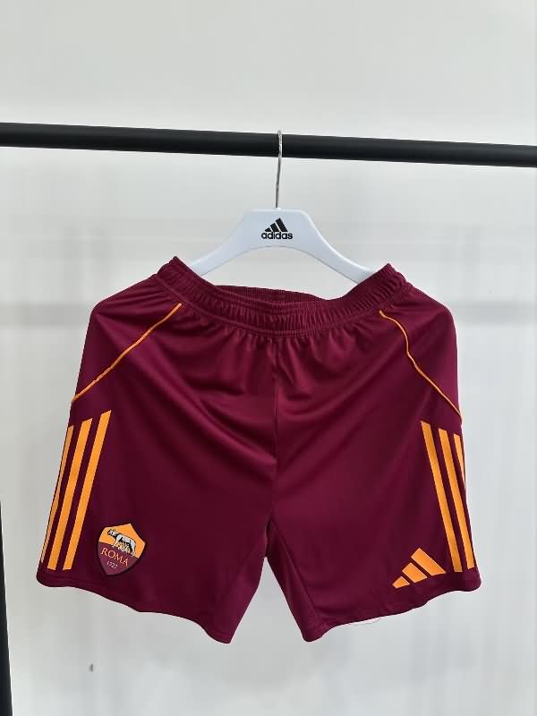 Thailand Quality(AAA) 25/26 AS Roma Home Soccer Shorts (Player)
