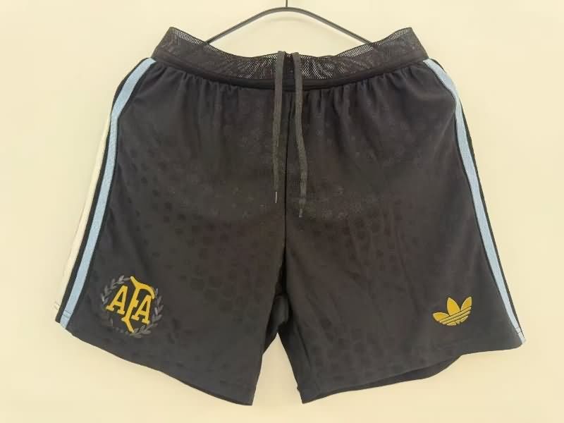 Thailand Quality(AAA) 50th Argentina Anniversary Black Soccer Shorts (Player)