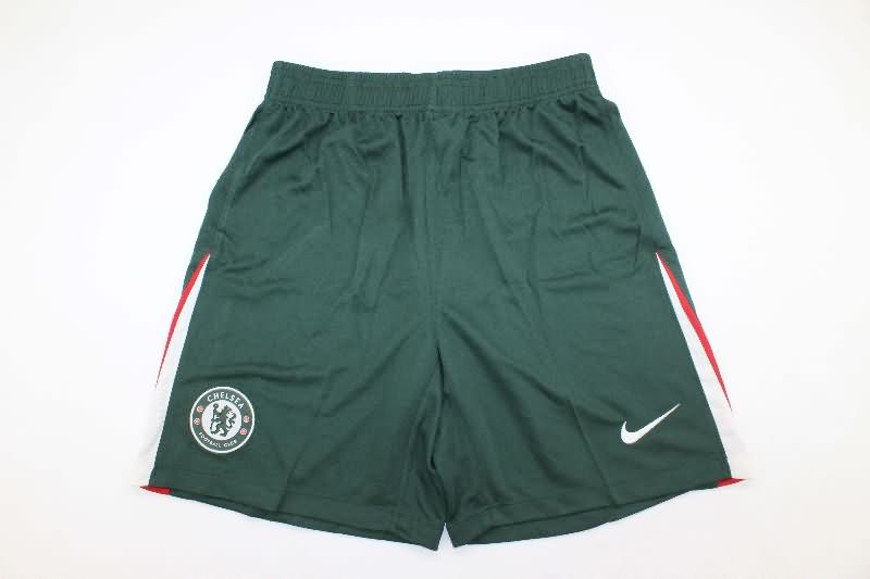 Thailand Quality(AAA) 2025/26 Chelsea Away Green Soccer Shorts