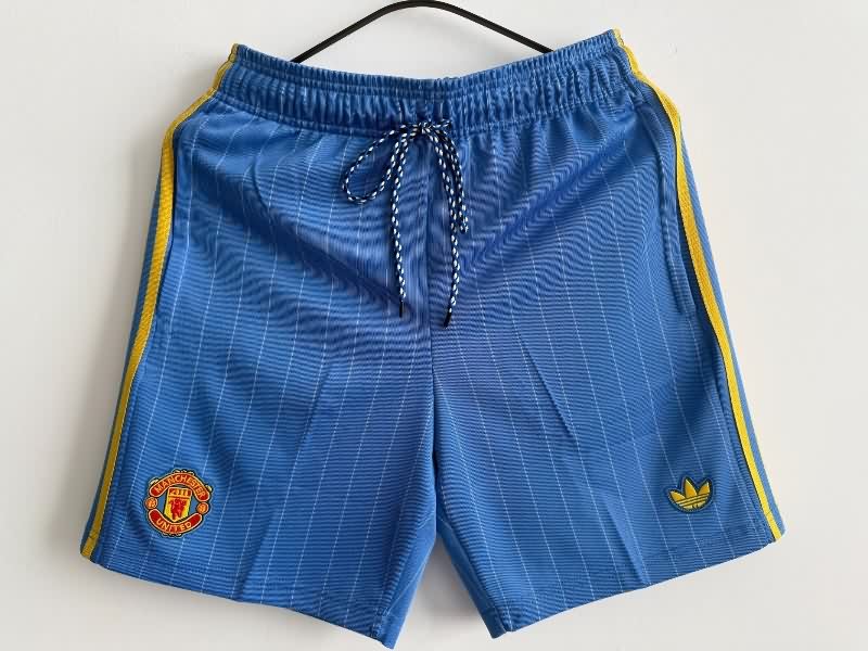 Thailand Quality(AAA) 25/26 Manchester United Blue Soccer Shorts