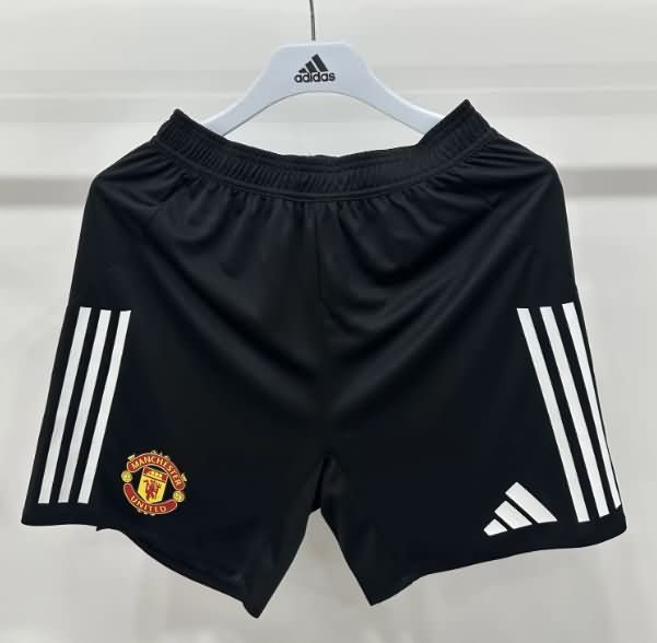 Thailand Quality(AAA) 25/26 Manchester United Home Black Soccer Shorts (Player)