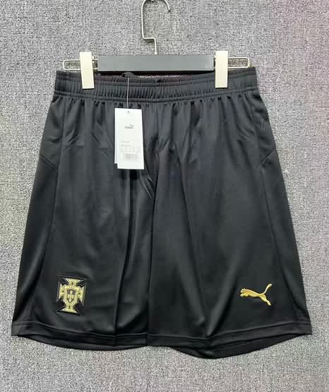 Thailand Quality(AAA) 25/26 Portugal Black Soccer Shorts