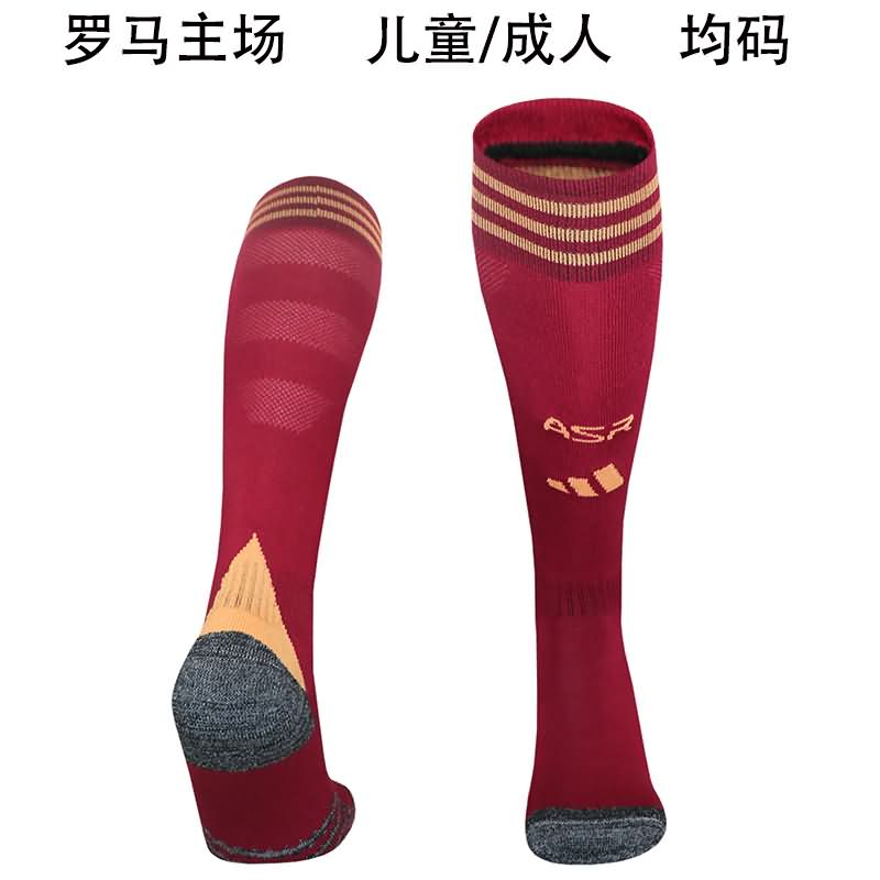 Thailand Quality(AAA) 25/26 AS Roma Home Soccer Socks
