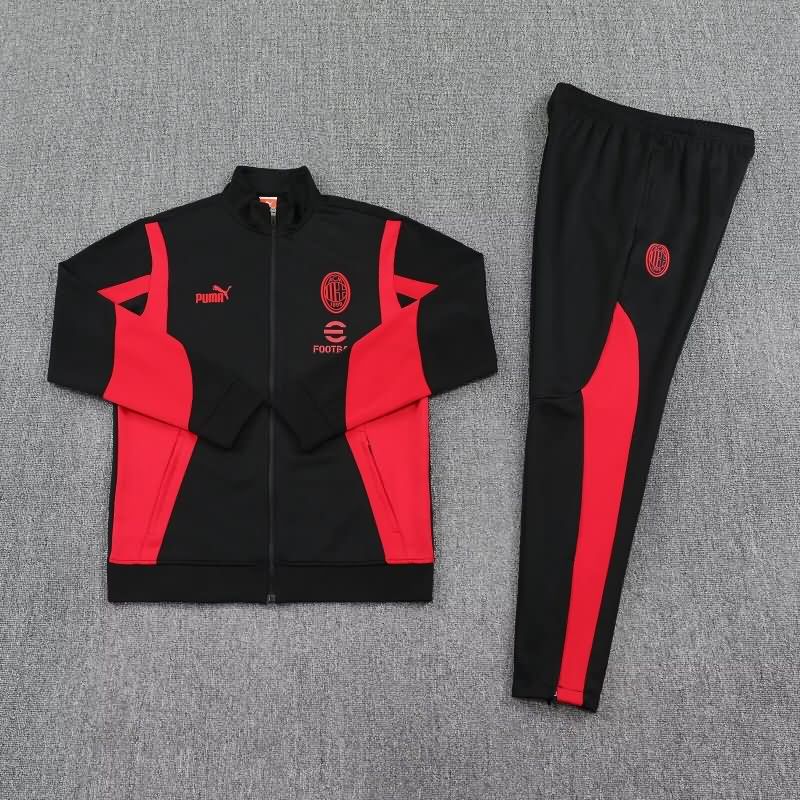 Thailand Quality(AAA) 25/26 AC Milan Black Soccer Tracksuit
