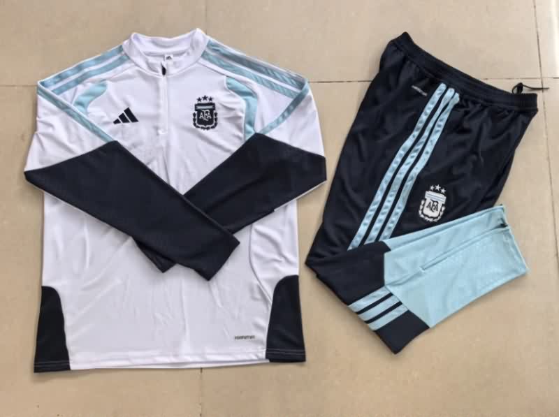 Thailand Quality(AAA) 2026 Argentina White Soccer Tracksuit
