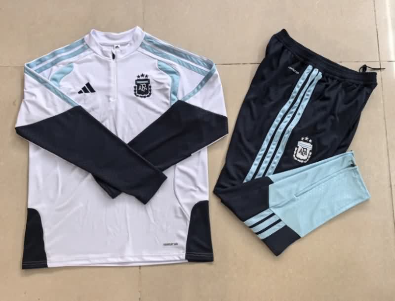 Kids - Thailand Quality(AAA) 2026 Argentina White Soccer Tracksuit