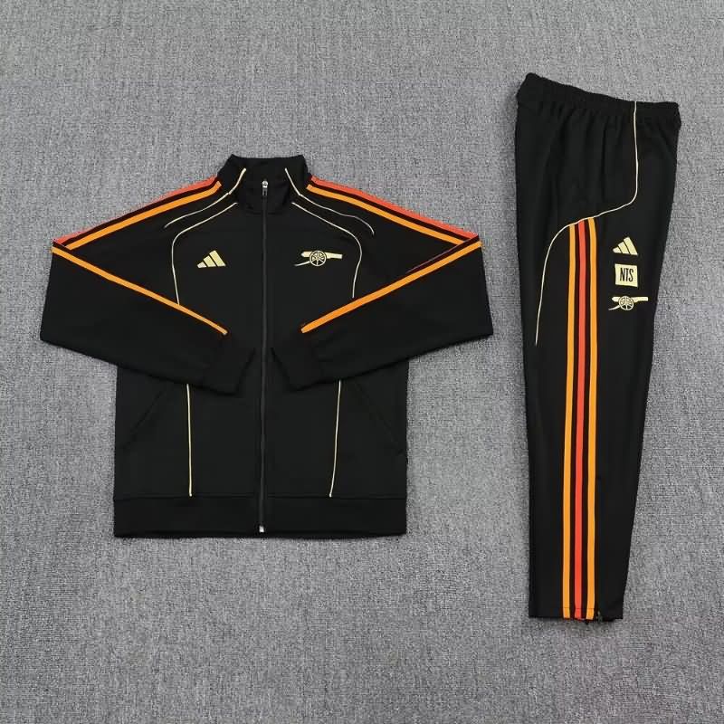 Thailand Quality(AAA) 25/26 Arsenal Black Soccer Tracksuit