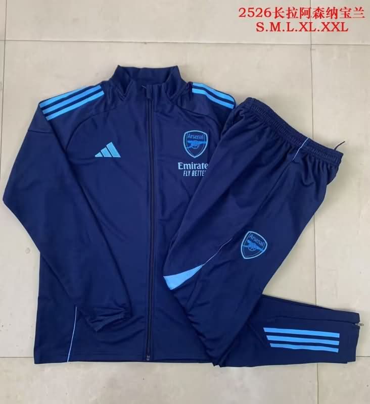 Thailand Quality(AAA) 25/26 Arsenal Dark Blue Soccer Tracksuit 02