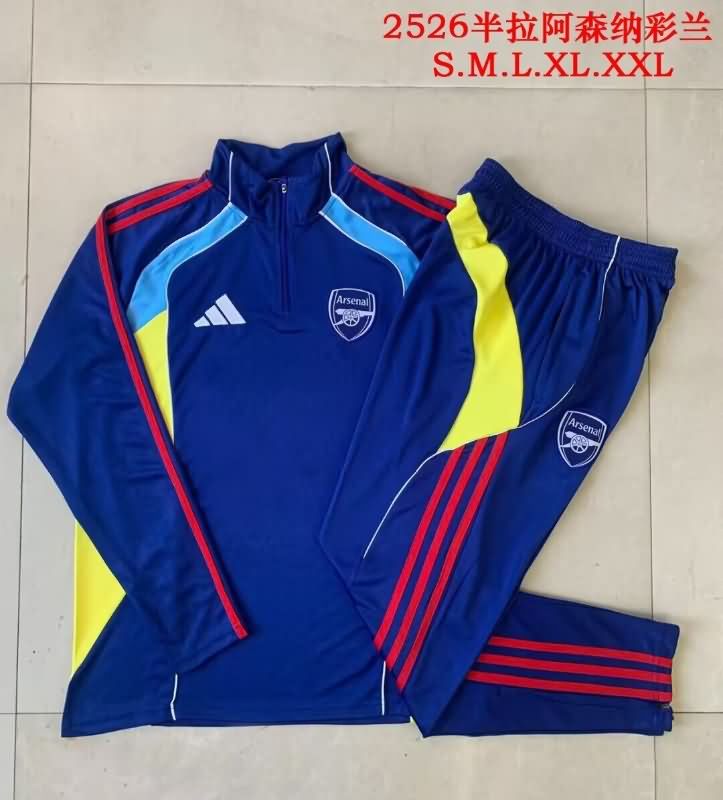 Thailand Quality(AAA) 25/26 Arsenal Dark Blue Soccer Tracksuit 04