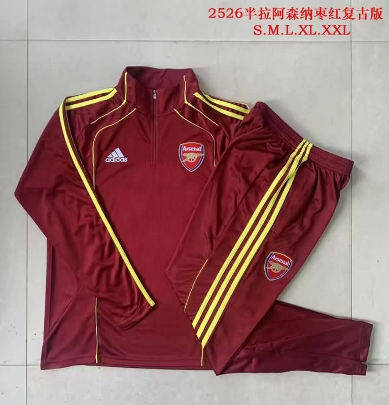 Thailand Quality(AAA) 25/26 Arsenal Red Soccer Tracksuit 03