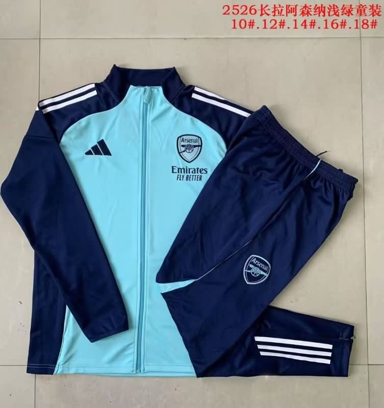 Kids - Thailand Quality(AAA) 25/26 Arsenal Blue Soccer Tracksuit