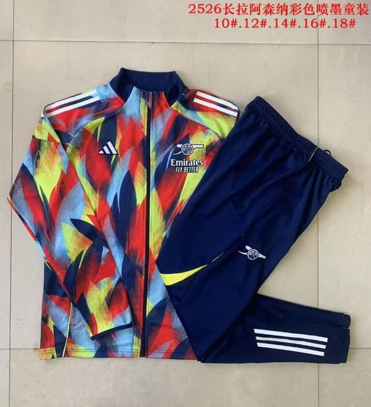 Kids - Thailand Quality(AAA) 25/26 Arsenal Colorful Soccer Tracksuit